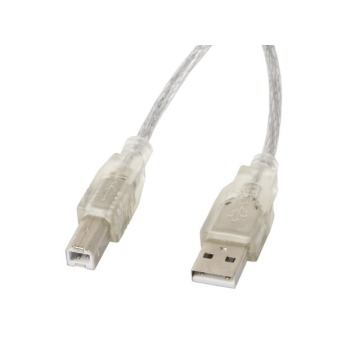 LANBERG Kabel USB 2.0 AM-BM 1.8M Ferryt przezroczysty