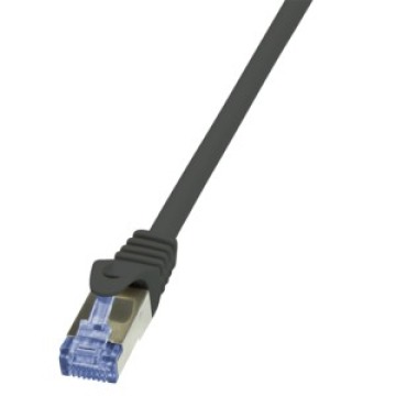 Patchcord LogiLink CQ3033S Cat.6A S FTP 1m czarny