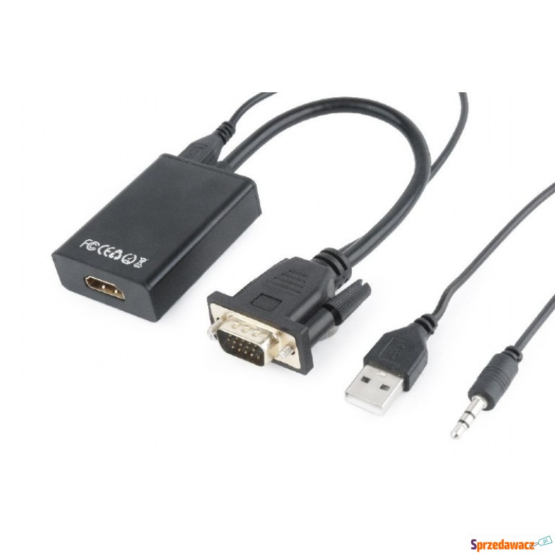 Gembird Konwerter VGA do HDMI 15 cm czarny - Akcesoria - Konin