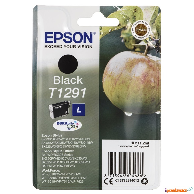 Epson Tusz T1291 BLACK   11.2ml do serii BX SX - Tusze, tonery - Gorzów Wielkopolski