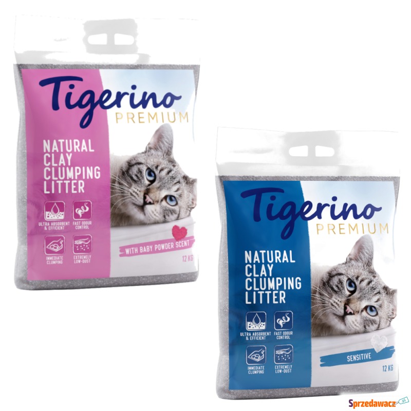 Pakiet mieszany Tigerino Premium, 2 x 12 kg -... - Żwirki do kuwety - Gdańsk