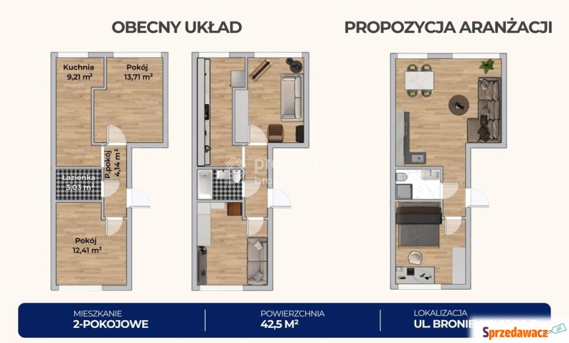 Mieszkanie dwupokojowe Warszawa - Żoliborz,   43 m2 - Sprzedam