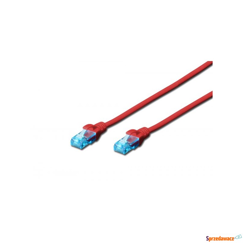 Patch cord DIGITUS UTP kat. 5e 0,5m PVC czerwony - Kable pozostałe - Słupsk