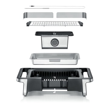 Grill elektryczny Severin PG 8114 Senoa DigitalBoost Czarno-srebrny