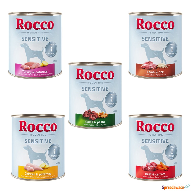 Mieszany pakiet próbny Rocco, 6 x 800 g - Sen... - Karmy dla psów - Gliwice