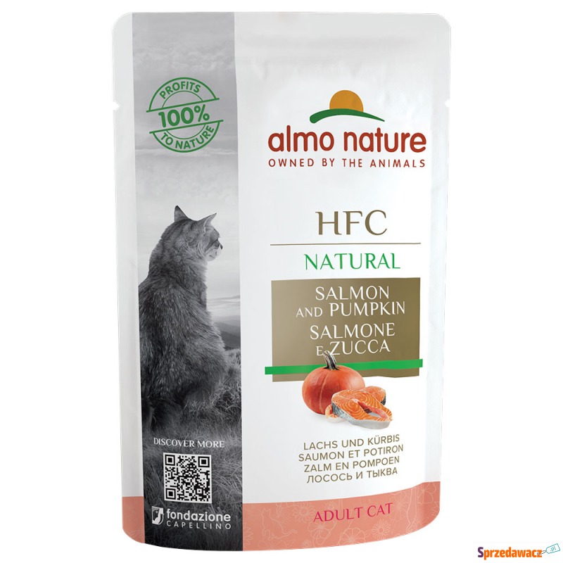 Almo Nature HFC Natural Pouch, 6 x 55 g - Łosoś... - Karmy dla kotów - Bytom