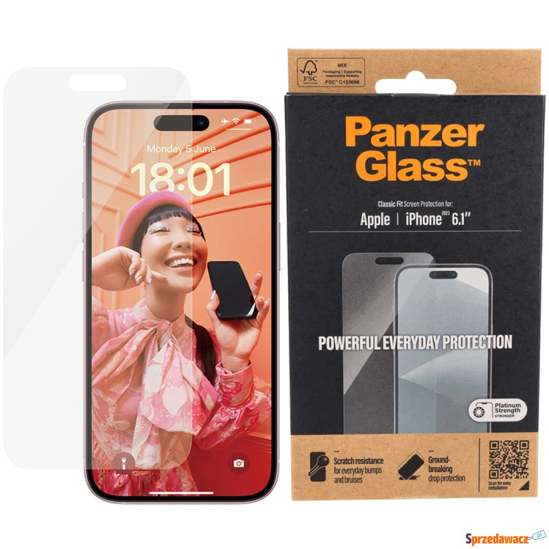 Szkło hartowane PanzerGlass Classic Fit iPhone... - Akcesoria i części - Elbląg