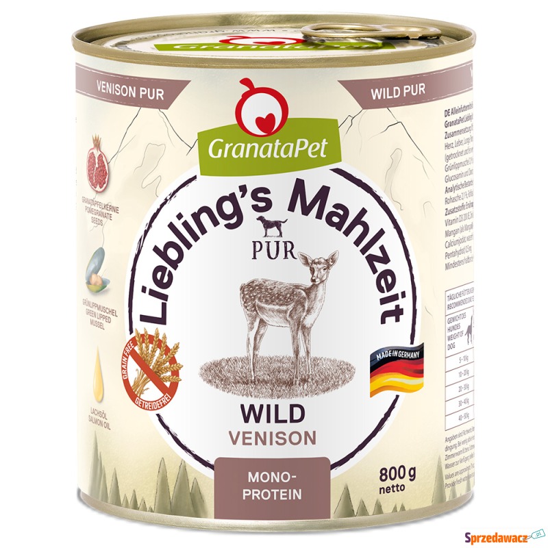 GranataPet Liebling's Mahlzeit, 6 x 800 g - Dziczyzna - Karmy dla psów - Biała Podlaska