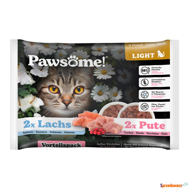 Pawsome Adult Light, 4 x 85 g - Pakiet mieszany... - Karmy dla kotów - Katowice