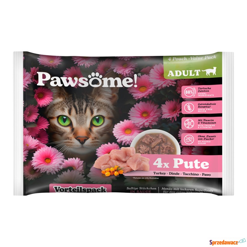 Pawsome Adult, Cat 4 x 85 g - Indyk - Karmy dla kotów - Szczecin