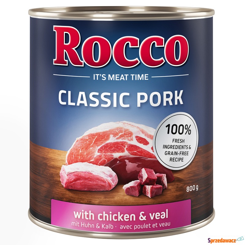 Megapakiet Rocco Classic Pork, 24 x 800 g - K... - Karmy dla psów - Opole