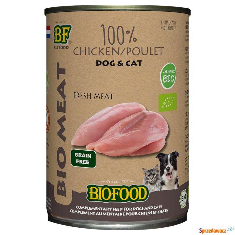 BF Petfood Organic, kurczak - 6 x 400 g - Karmy dla psów - Kielce