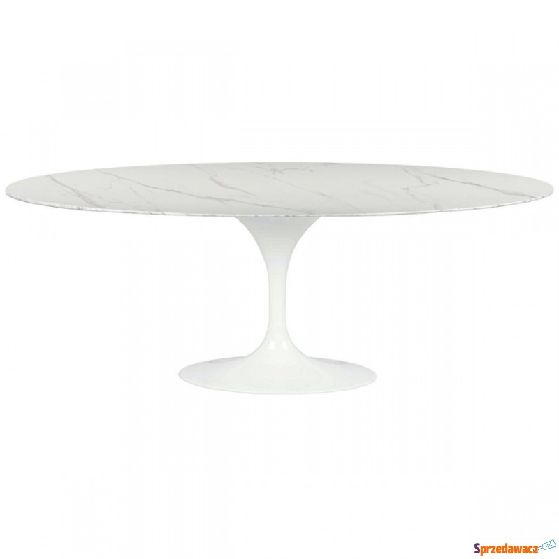 Stół TULIP ELLIPSE MARBLE ARABESCATO - biały -... - Stoły kuchenne - Głogów