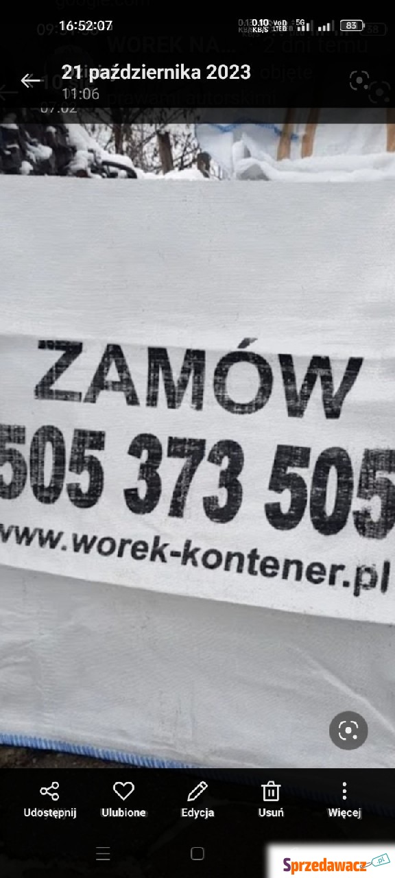Big Bag 1m3 Śląskie Bytom Tychy...
