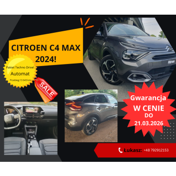 Citroen C4 Max 2024 -Najbogatsza wersja z Pakietem Techno Drive!