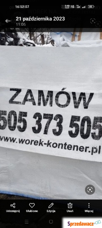 Big Bag 1m3 Śląskie Bytom Tychy Na Gruz truck... - Utylizacja, wywóz śmieci - ŚLĄSKIE
