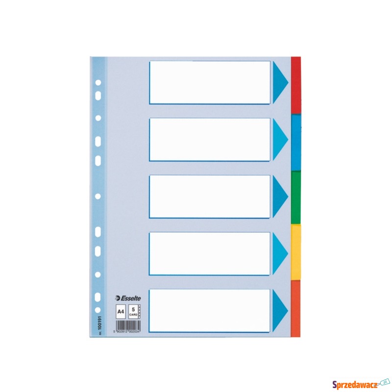 Przekładki do segregatorów Esselte A4 5 kolor... - Segregatory - Chorzów