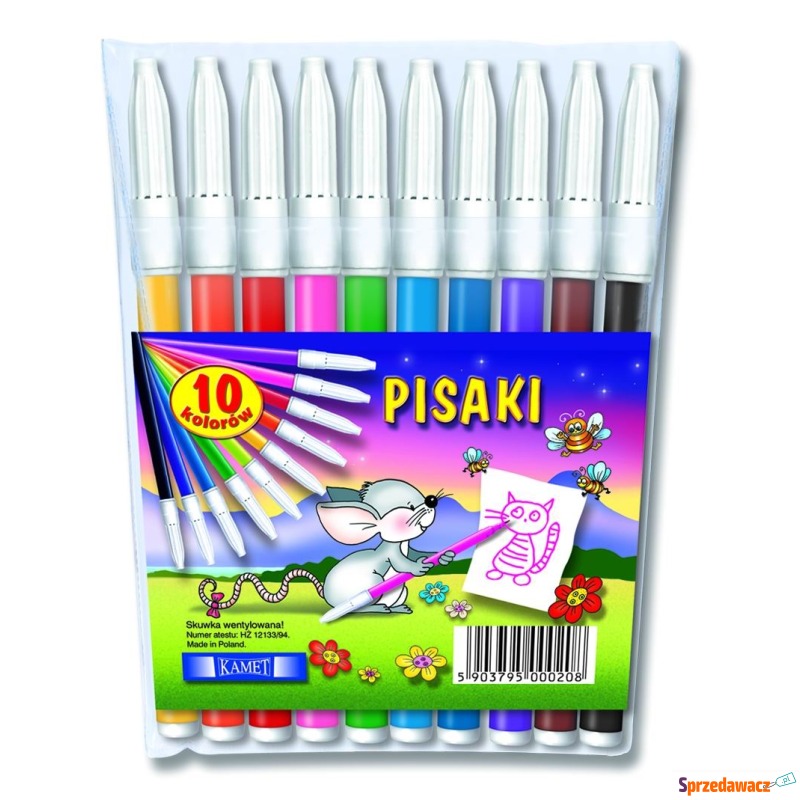 Flamastry Kamet 10 kolorów - Artykuły papiernicze... - Wrocław