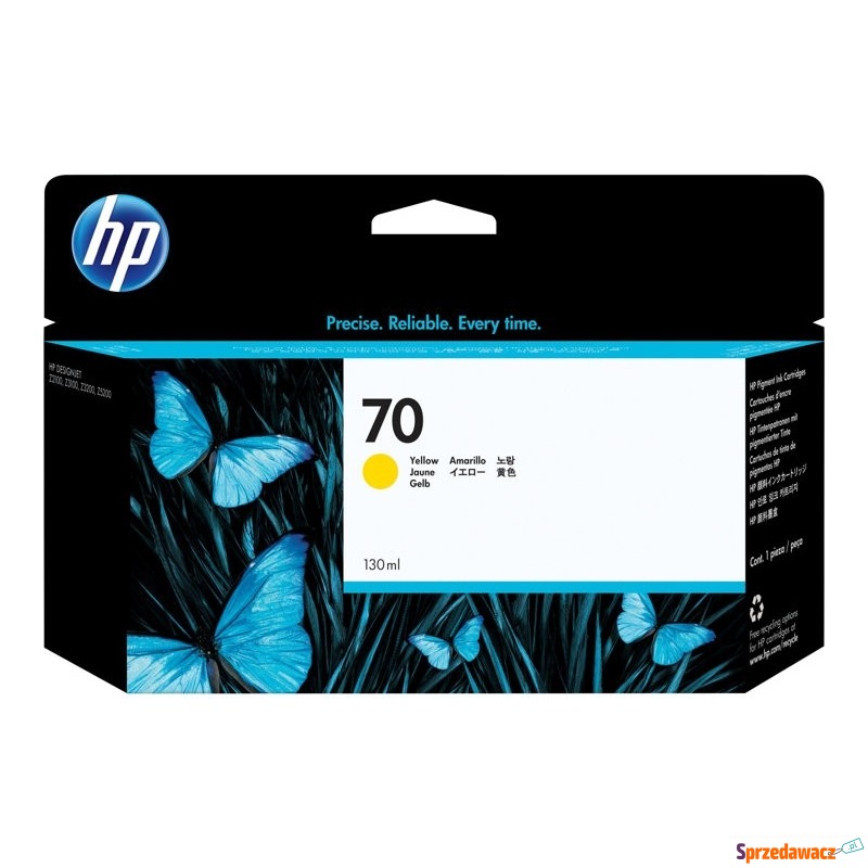 HP Atrament No 70 Ink Cart/130 ml w/vivera ŻÓŁTY - Tusze, tonery - Jelenia Góra