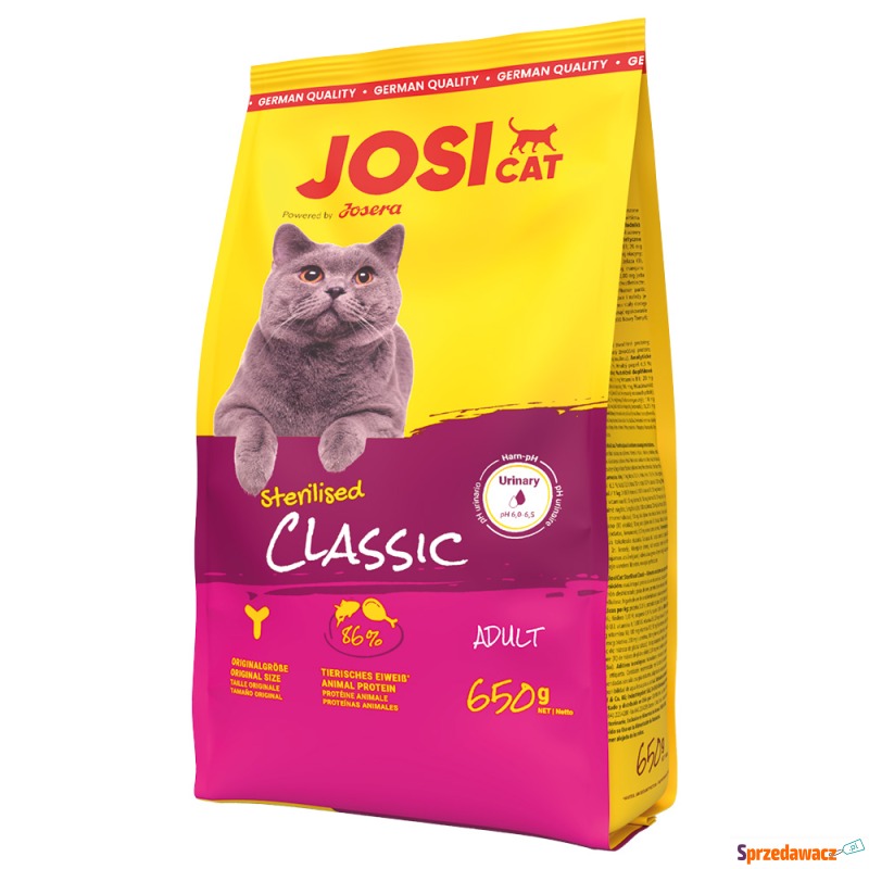 JosiCat Sterilised Classic, łosoś - 2 x 650 g - Karmy dla kotów - Knurów