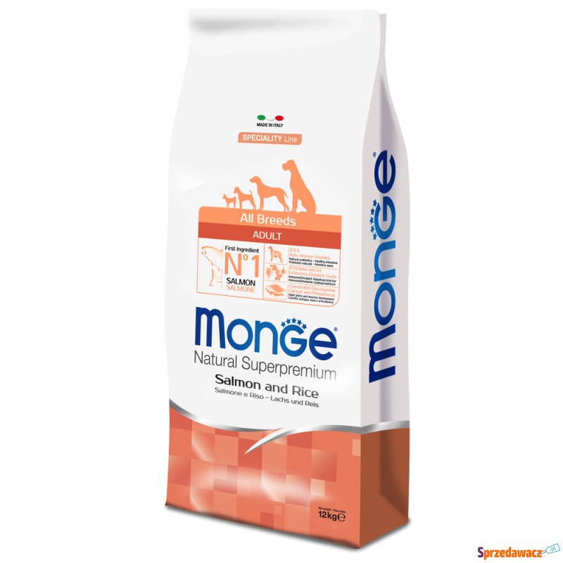 Monge Natural Superpremium Łosoś & Ryż - 12 kg - Karmy dla psów - Bytom