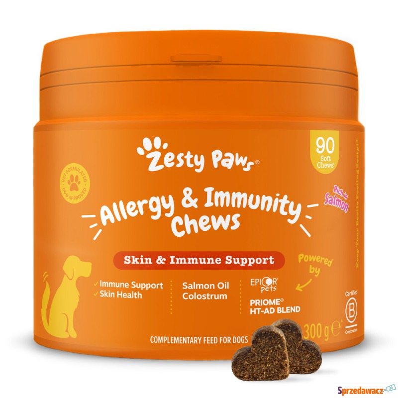 Zesty Paws Allergy & Immunity Chews, z łososiem... - Przysmaki dla psów - Grudziądz