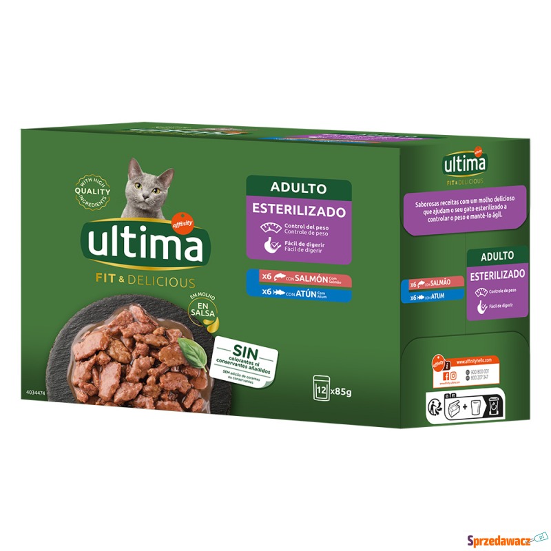 Ultima Cat Fit & Delicious, 12 x 85 g - Łosoś... - Karmy dla kotów - Kraków