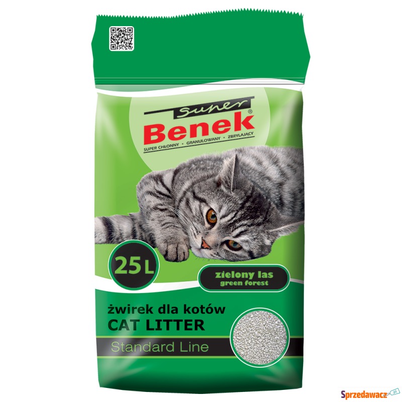 Benek Super Zielony las - 25 l (ok. 20 kg) - Żwirki do kuwety - Jelenia Góra