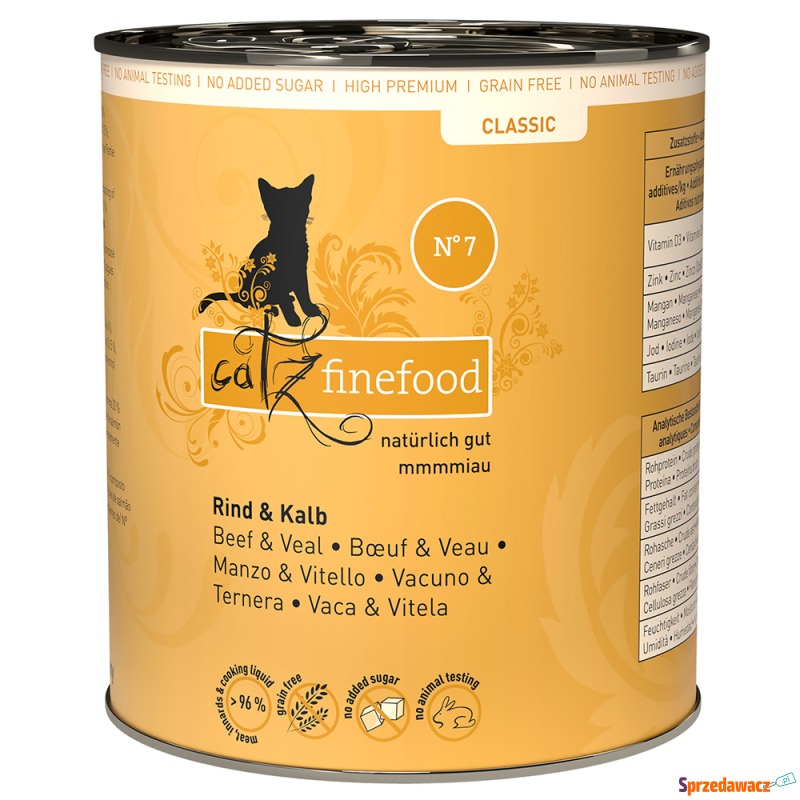 catz finefood w puszkach, 6 x 800 g - Wołowina... - Karmy dla kotów - Warszawa