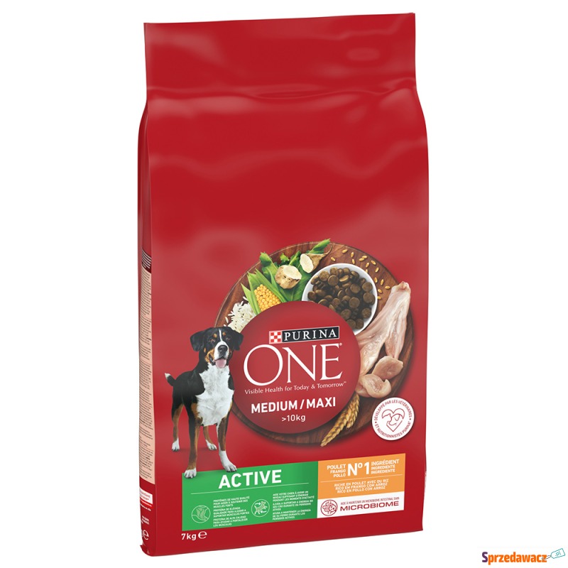 Purina One Medium/Maxi Active, kurczak - 7 kg - Karmy dla psów - Inowrocław