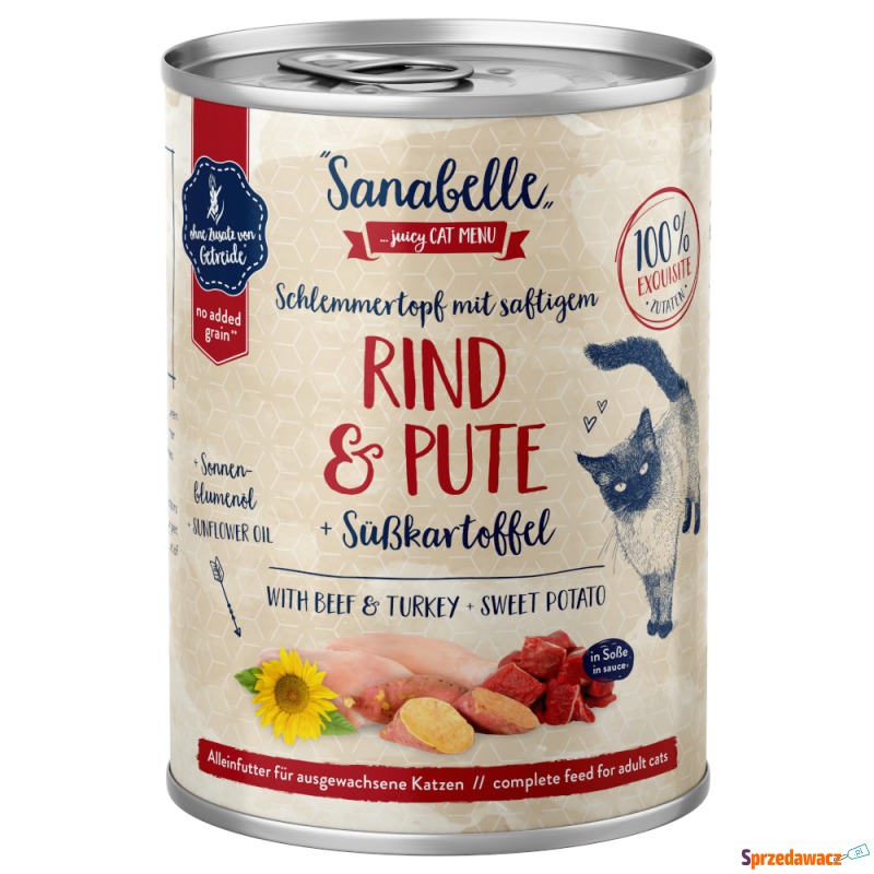 Sanabelle All Meat, 6 x 380 g - Wołowina i indyk - Karmy dla kotów - Elbląg