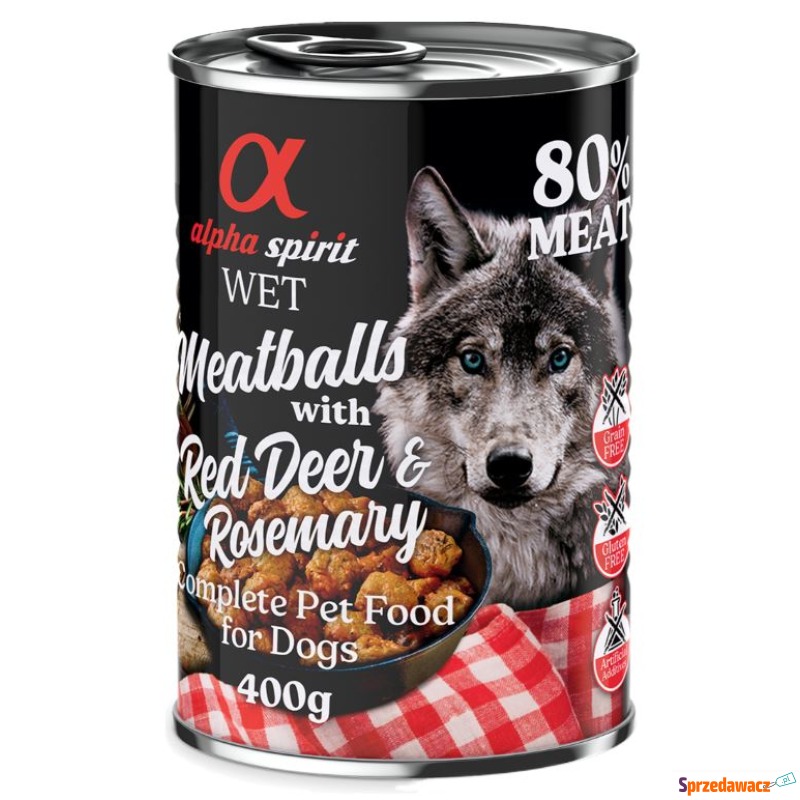 alpha spirit Dog Meatballs, 6 x 400 g - Jeleń... - Karmy dla psów - Korytowo