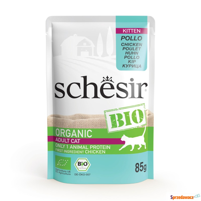 Schesir Bio Pouch, 6 x 85 g - Kitten, biokurczak - Karmy dla kotów - Zamość