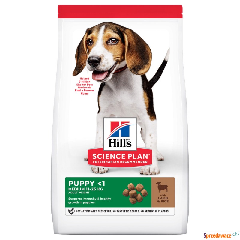 Hill's Science Plan Puppy <1 Medium, jagnięcina... - Karmy dla psów - Słupsk