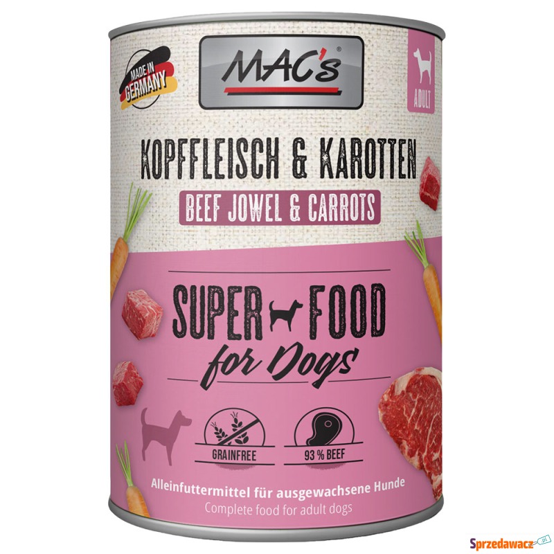 MAC's Adult Superfood, 6 x 400 g - Głowizna i... - Karmy dla psów - Białystok