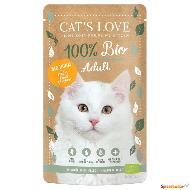 Cat's Love Bio, 6 x 100 g - Adult, Biokurczak - Karmy dla kotów - Konin