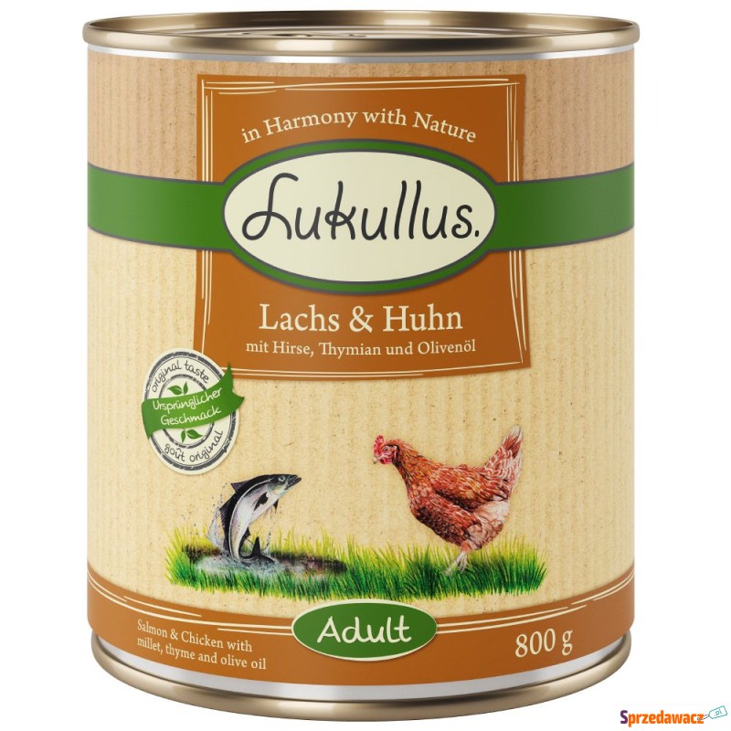 Lukullus Natural, 12 x 800 g  - Łosoś i kurczak - Karmy dla psów - Sochaczew