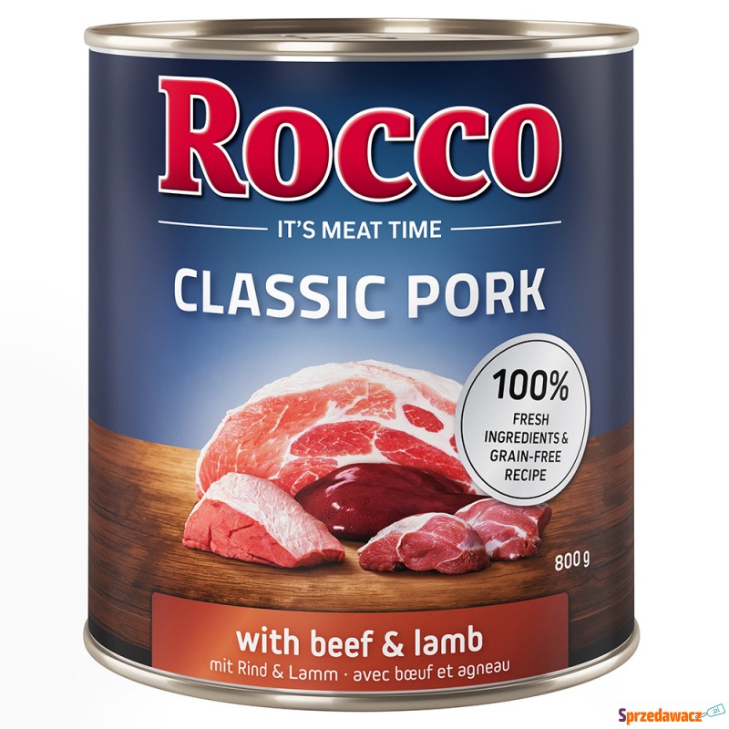 Megapakiet Rocco Classic Pork, 24 x 800 g - W... - Karmy dla psów - Gdynia