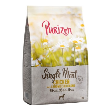 Purizon Single Meat Adult, kurczak z kwiatami rumianka i dynią, bez zbóż - 4 x 1kg