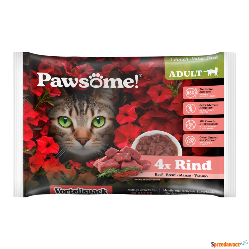 Pawsome Adult, Cat 4 x 85 g - Wołowina - Karmy dla kotów - Gorzów Wielkopolski