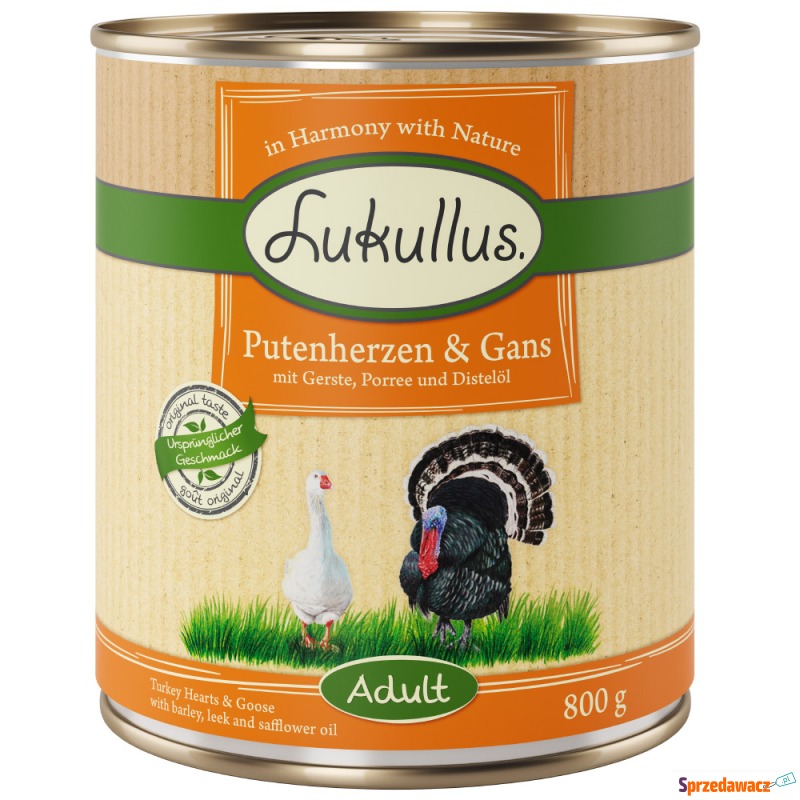 Lukullus Naturkost Adult, 6 x 800 g  - Serca z... - Karmy dla psów - Kielce