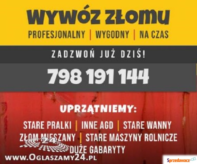 Wywóz złomu / agd  Białystok okolice. - Usługi motoryzacyjne - Białystok