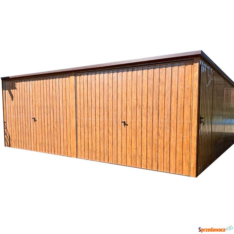 Garaż Blaszany 6x6m - 2x Brama Uchylna - Drzwi... - Garaże i wiaty - Łęczyca