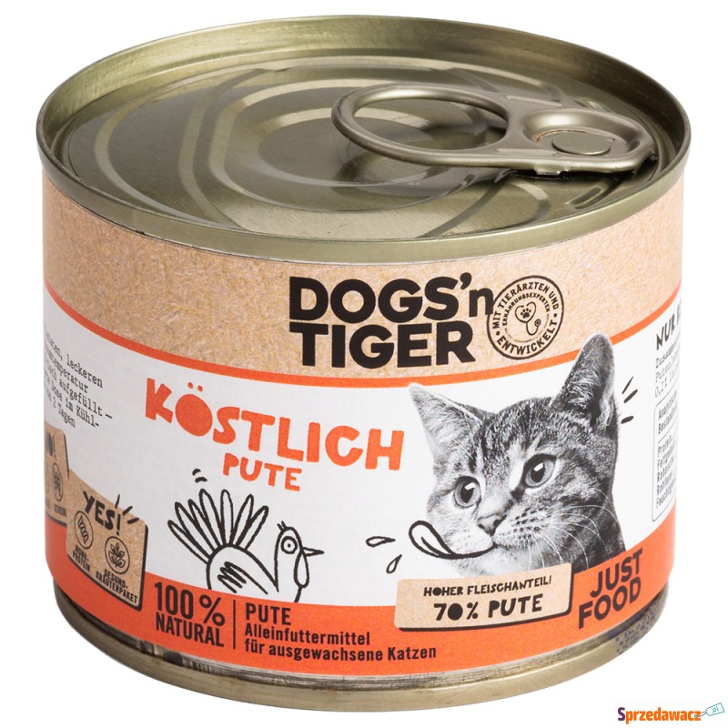 Dogs'n Tiger Adult Cat, 6 x 200 g - Indyk - Karmy dla kotów - Konin