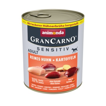 Megapakiet animonda GranCarno Adult Sensitive, 24 x 800 g - Kurczak i ziemniaki