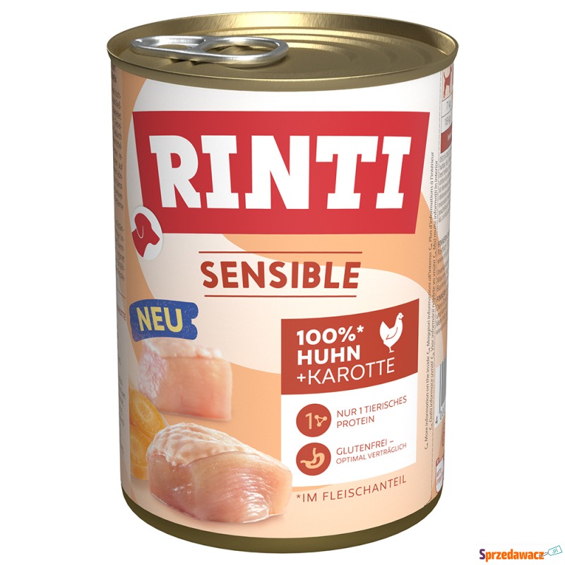 Megapakiet RINTI Sensible, 24 x 400 g - Kurczak... - Karmy dla psów - Gliwice