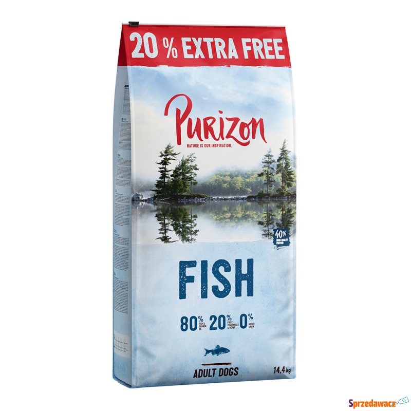 Purizon Adult, ryba, bez zbóż - 14,4 kg (12 kg... - Karmy dla psów - Dąbrowa Górnicza