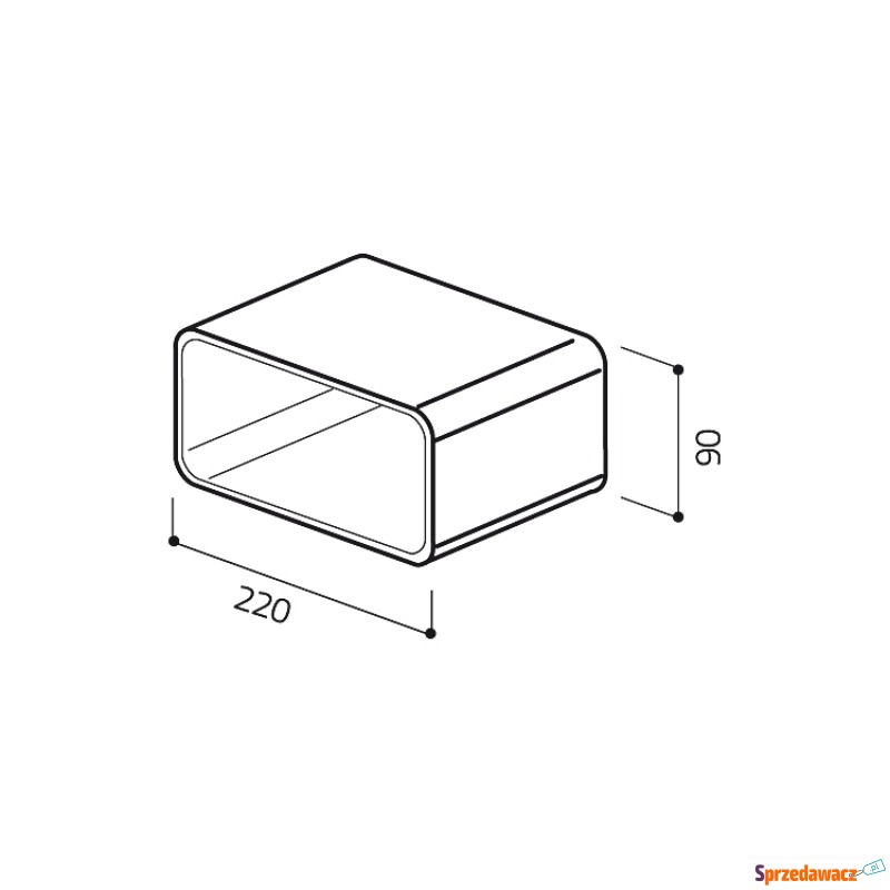 Łącznik prostokątny 220x90 Elica KOD 1053N - Okapy kuchenne - Włocławek