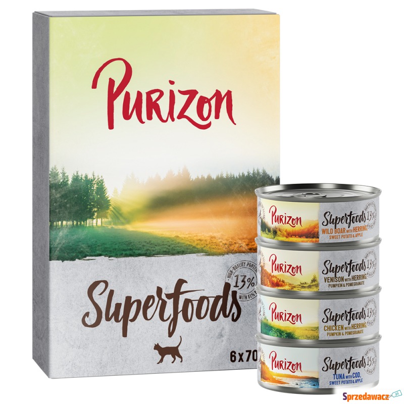 Purizon Superfoods, 6 x 70 g - Pakiet mieszany - Karmy dla kotów - Tarnobrzeg