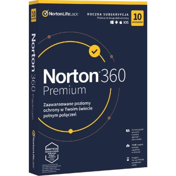 Norton 360 Premium BOX PL 10 - device - licencja na rok